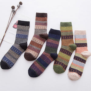 LNRRABC Winter Thick Warm Stripe Wool Socks Casual Calcetines Hombre Sock Business Male Socks