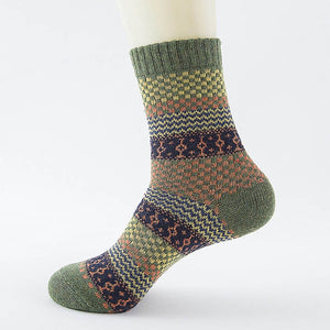 LNRRABC Winter Thick Warm Stripe Wool Socks Casual Calcetines Hombre Sock Business Male Socks