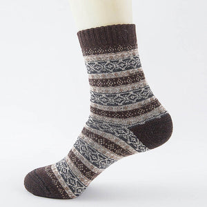 LNRRABC Winter Thick Warm Stripe Wool Socks Casual Calcetines Hombre Sock Business Male Socks